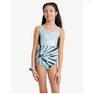Justice Girls' Blue Spandex Leotard with Scrunchie,  Size M(10) New